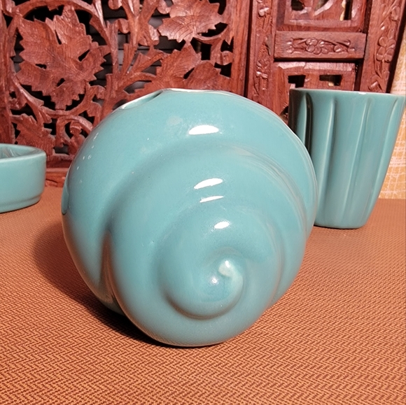 Vintage Vohann of California 3 Piece Teal Ceramic Bathroom set - Picture 2 of 12